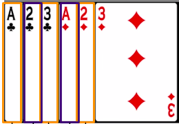  When you apply clipping to a stack of cards, only the visible portions are drawn