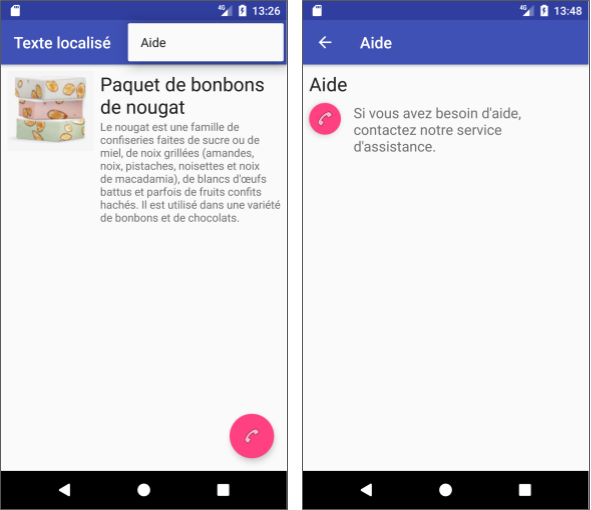  The LocaleText app in French