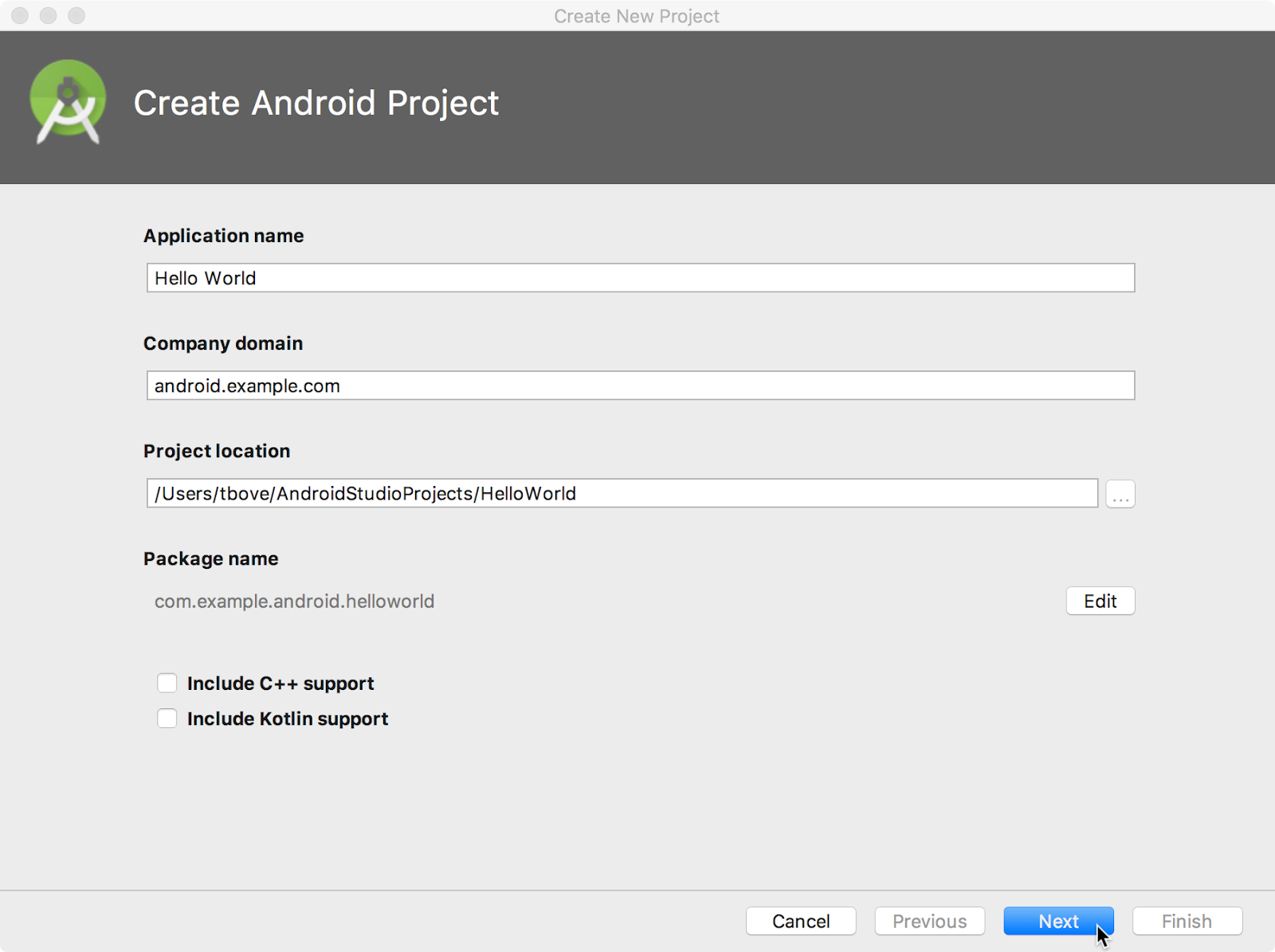 simple android application using android studio