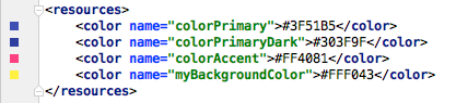 Color blocks in the resource file