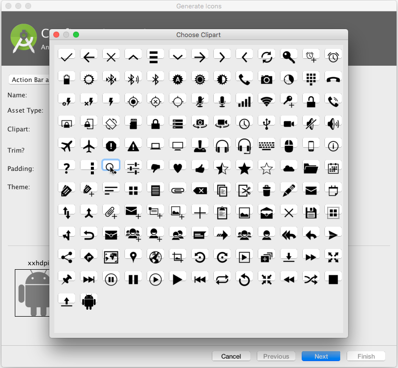 Android Icon Glossary