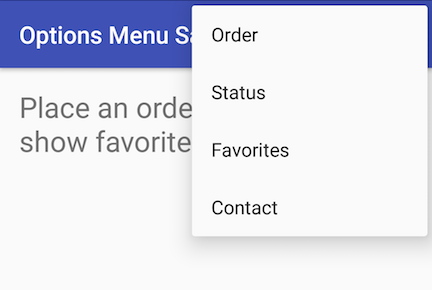  Position of Options Menu Items Defined by orderInCategory Attribute