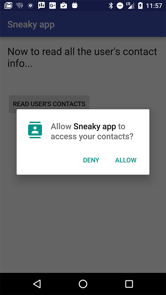 Granting permissions from Marshmallow onwards
