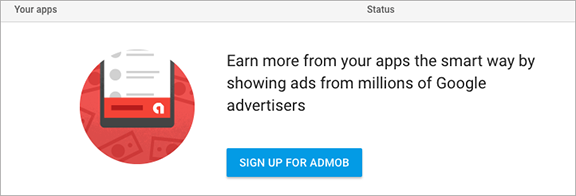 Sign Up for AdMob