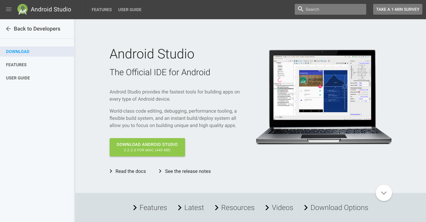 Android Developer Documentation Home 