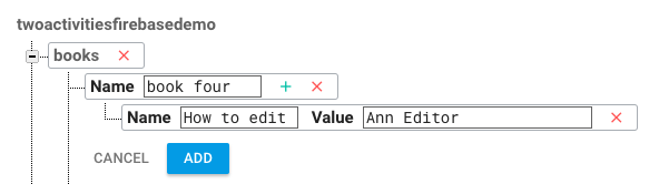 Mengedit data di Konsol Firebase