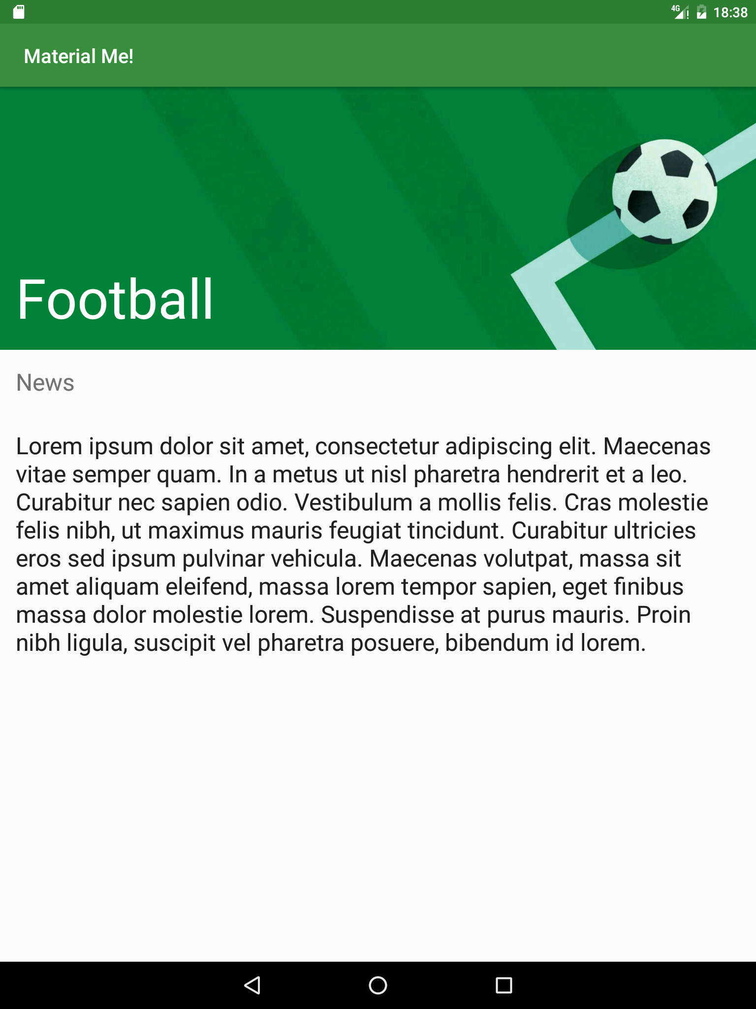 Preview for the Material Me! app after tablet resource qualifiers