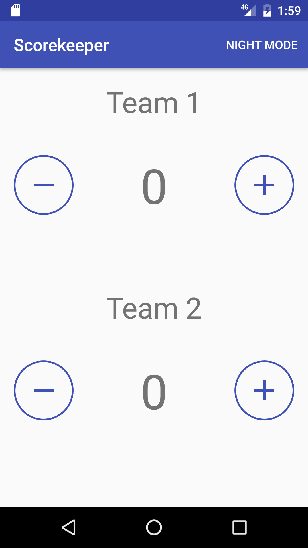 Preview for the Scorekeeper app in Day Mode